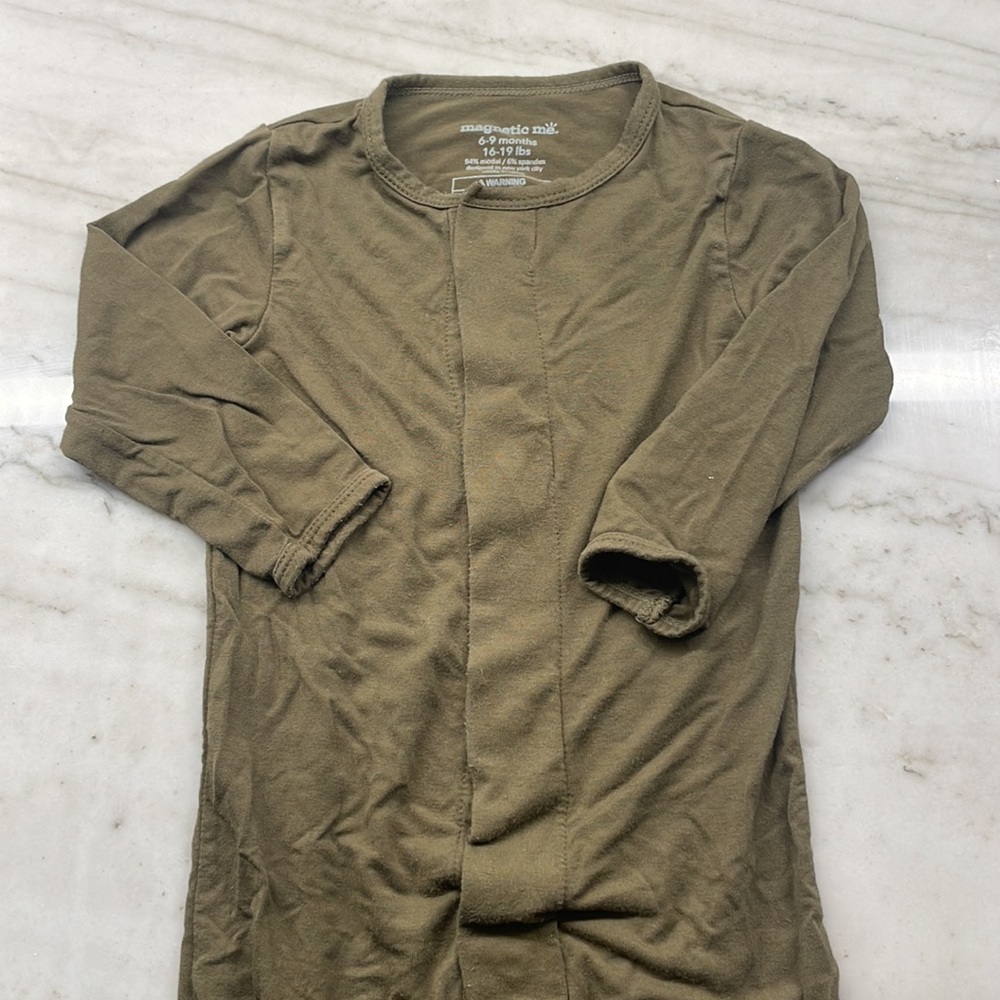 Magnetic Me Footie - Olive 6-9 Months